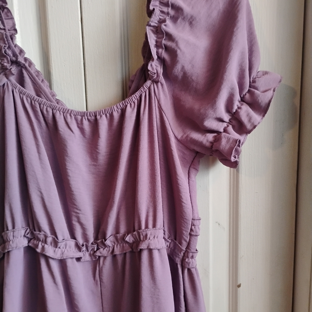 Purple Ruffled Women's Dress - Picture 11 of 12